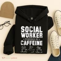 Social Worker Powered By Caffeine Hoodie thumb 4