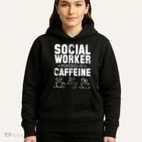 Social Worker Powered By Caffeine Hoodie thumb 5