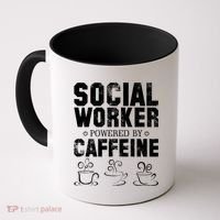 Social Worker Powered By Caffeine Coffee Mug thumb 0