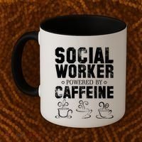 Social Worker Powered By Caffeine Coffee Mug thumb 2