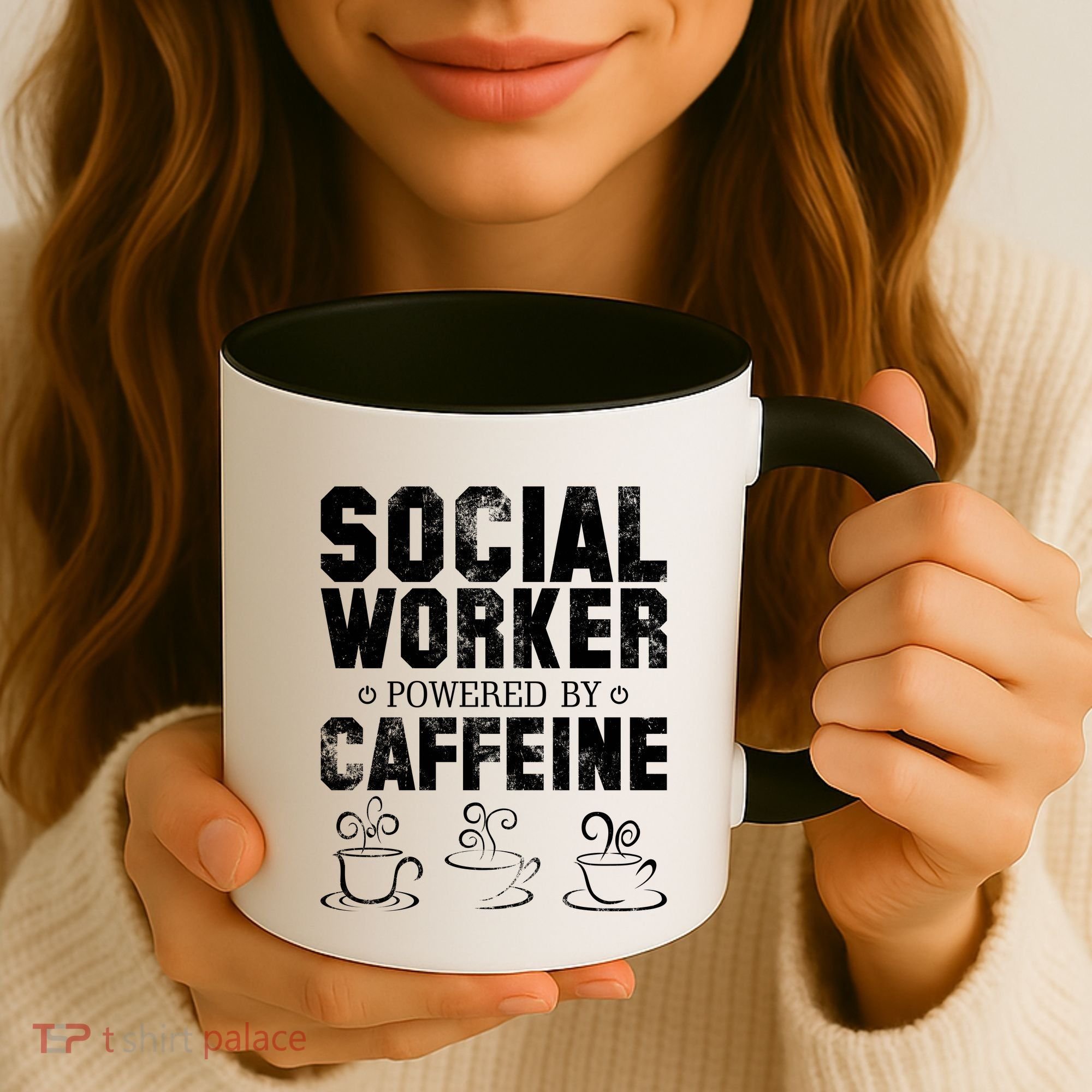 Social Worker Powered By Caffeine Coffee Mug