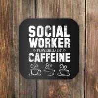 Social Worker Powered By Caffeine Coaster thumb 0