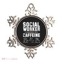 Social Worker Powered By Caffeine Ornament thumb 0