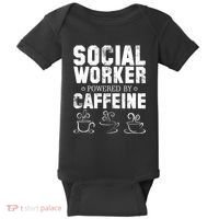 Social Worker Powered By Caffeine Baby Bodysuit thumb 0