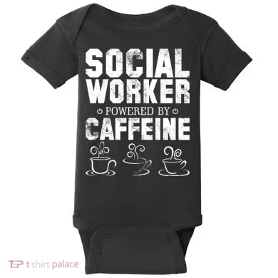 Social Worker Powered By Caffeine Baby Bodysuit