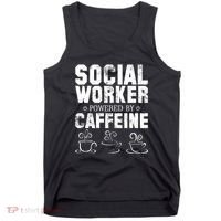 Social Worker Powered By Caffeine Tank Top thumb 0
