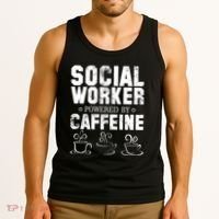 Social Worker Powered By Caffeine Tank Top thumb 3
