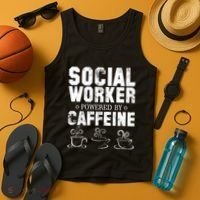 Social Worker Powered By Caffeine Tank Top thumb 4