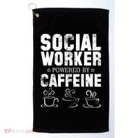 Social Worker Powered By Caffeine Golf Towel thumb 0