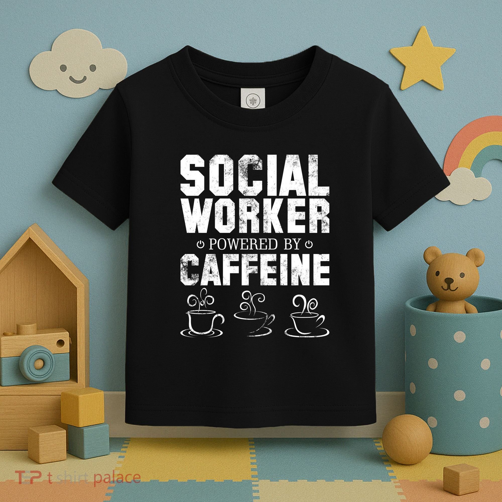 Social Worker Powered By Caffeine Toddler T-Shirt