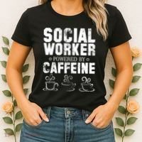 Social Worker Powered By Caffeine Women's T-Shirt thumb 2