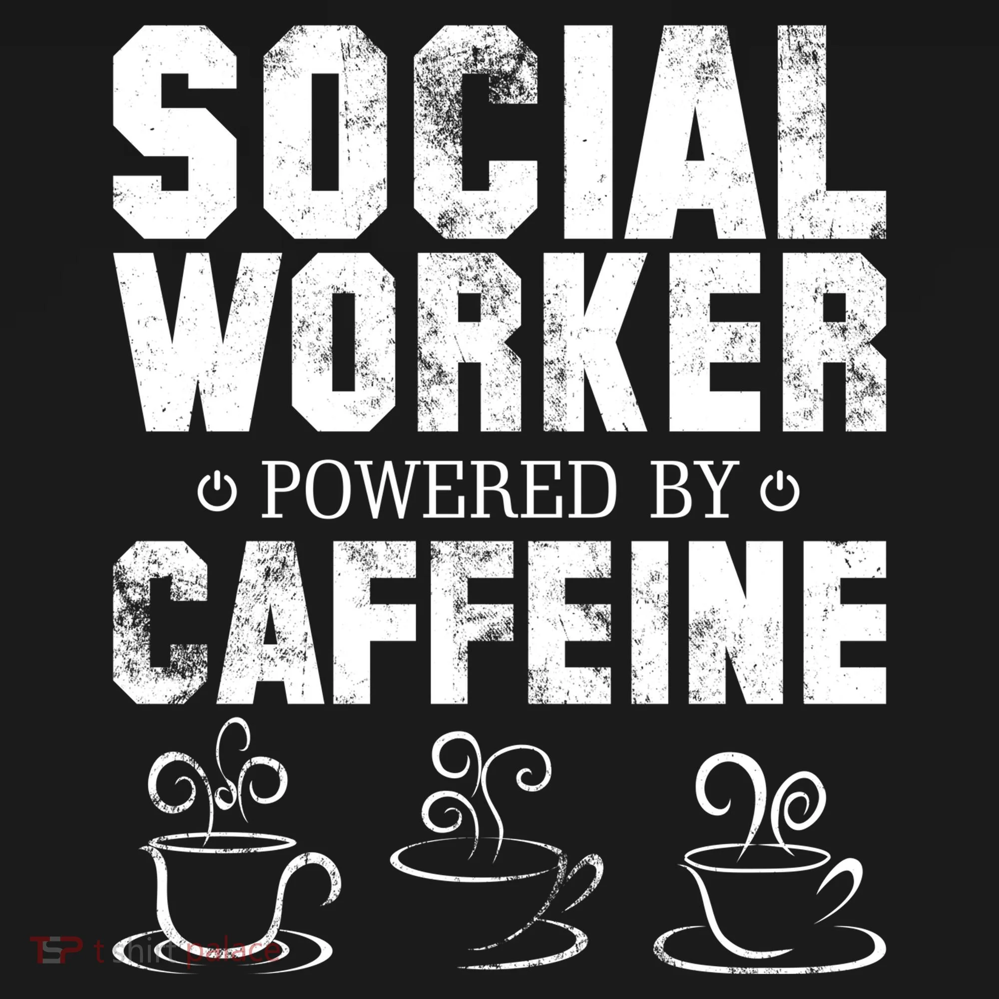 Social Worker Powered By Caffeine Kids T-Shirt