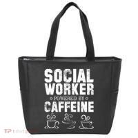 Social Worker Powered By Caffeine Tote Bag thumb 0