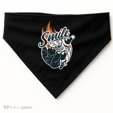 Smile Or Die Scary Clown Halloween USA-Made Doggie Bandana