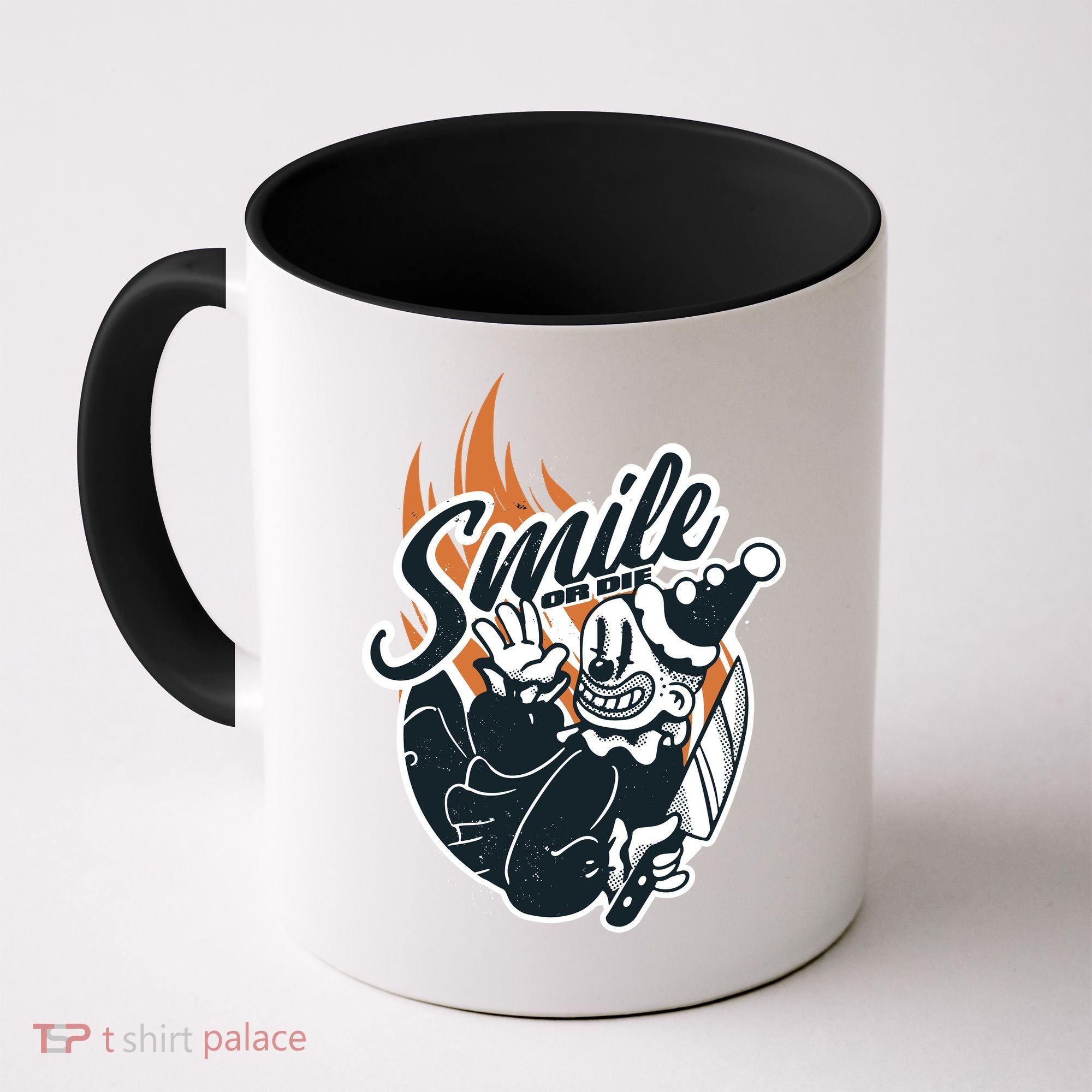 Smile Or Die Scary Clown Halloween Coffee Mug