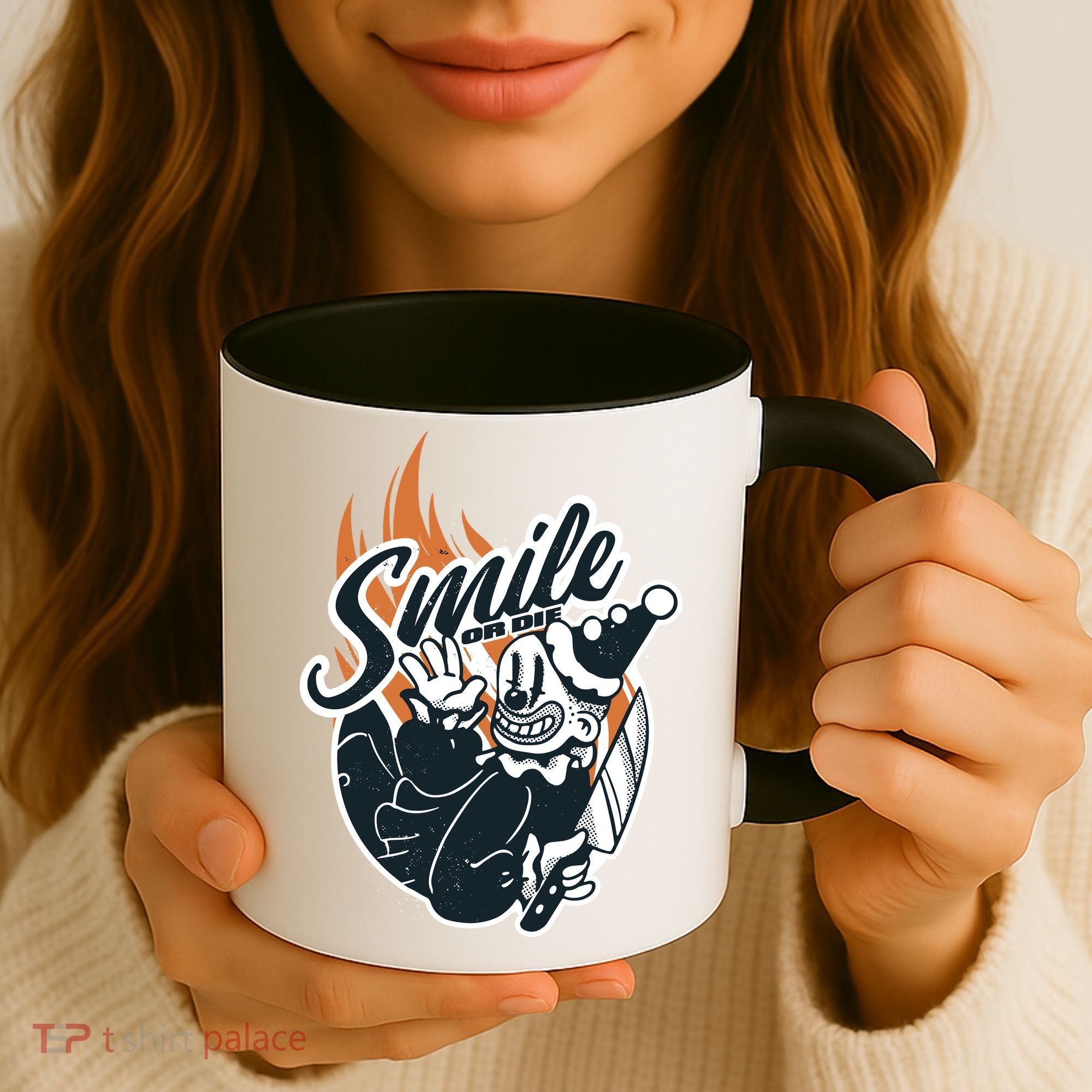Smile Or Die Scary Clown Halloween Coffee Mug