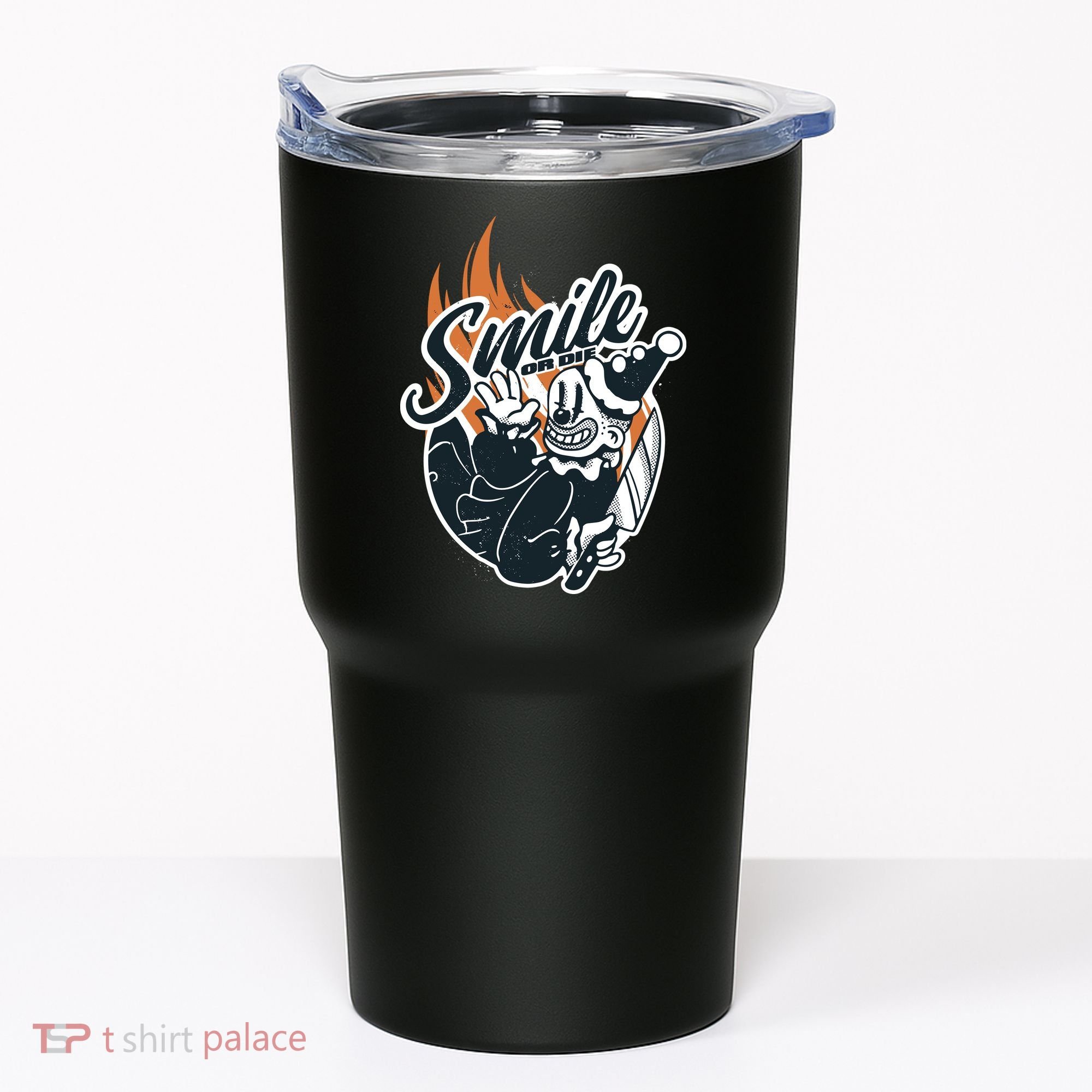 Smile Or Die Scary Clown Halloween Tumbler