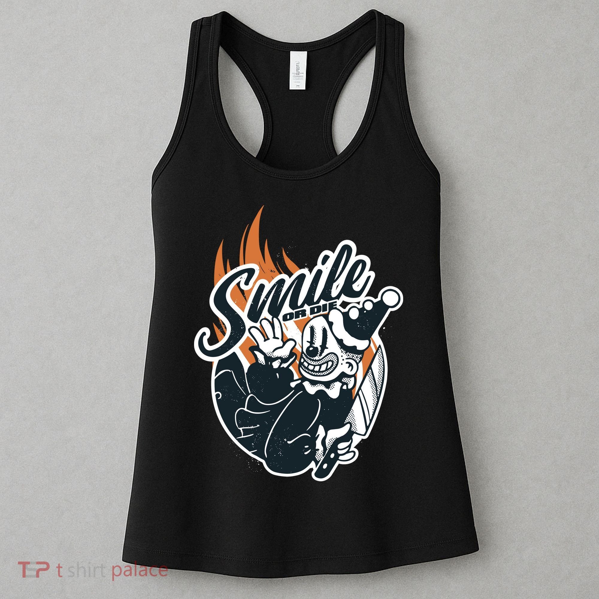 Smile Or Die Scary Clown Halloween Women's Tank Top