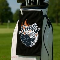 Smile Or Die Scary Clown Halloween Golf Towel thumb 2