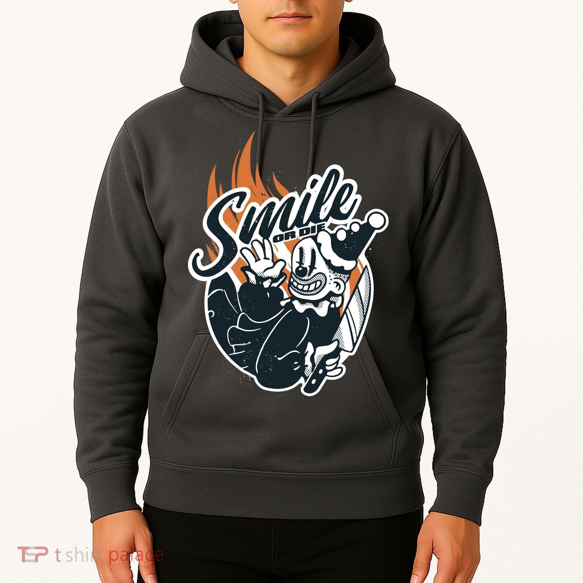 Smile Or Die Scary Clown Halloween Hoodie