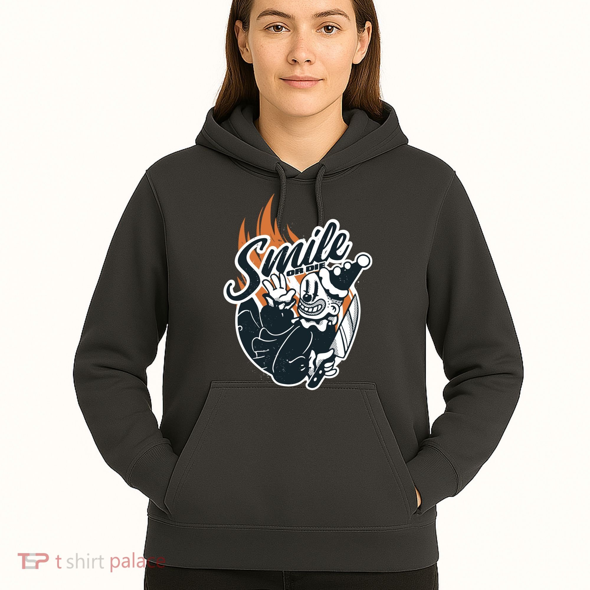 Smile Or Die Scary Clown Halloween Hoodie