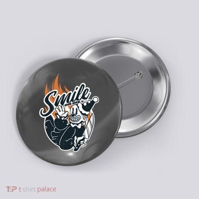 Smile Or Die Scary Clown Halloween Button