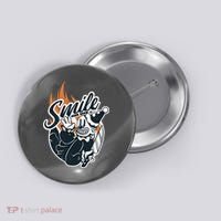 Smile Or Die Scary Clown Halloween Button thumb 0