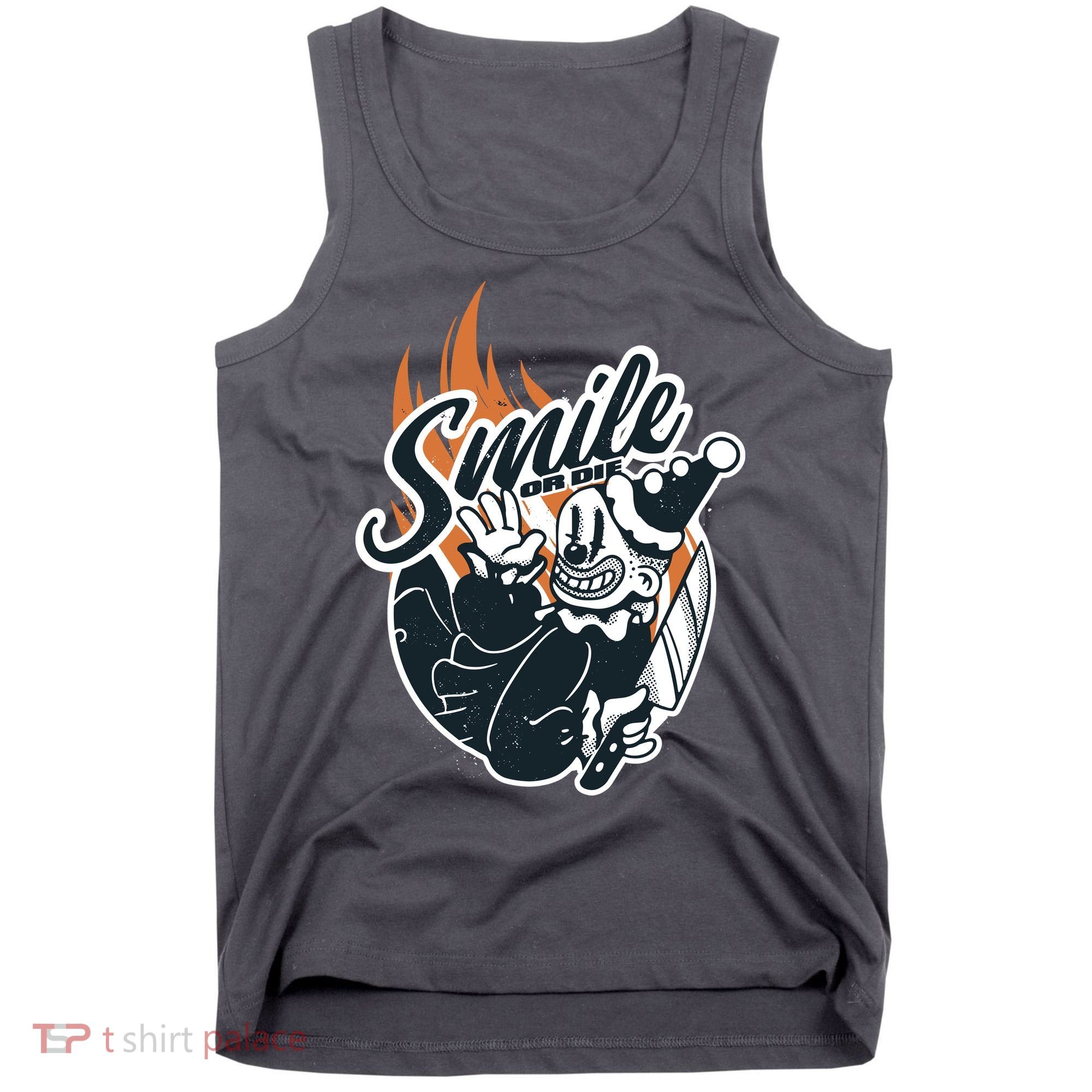 Smile Or Die Scary Clown Halloween Tank Top