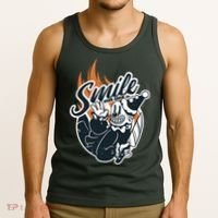 Smile Or Die Scary Clown Halloween Tank Top thumb 3