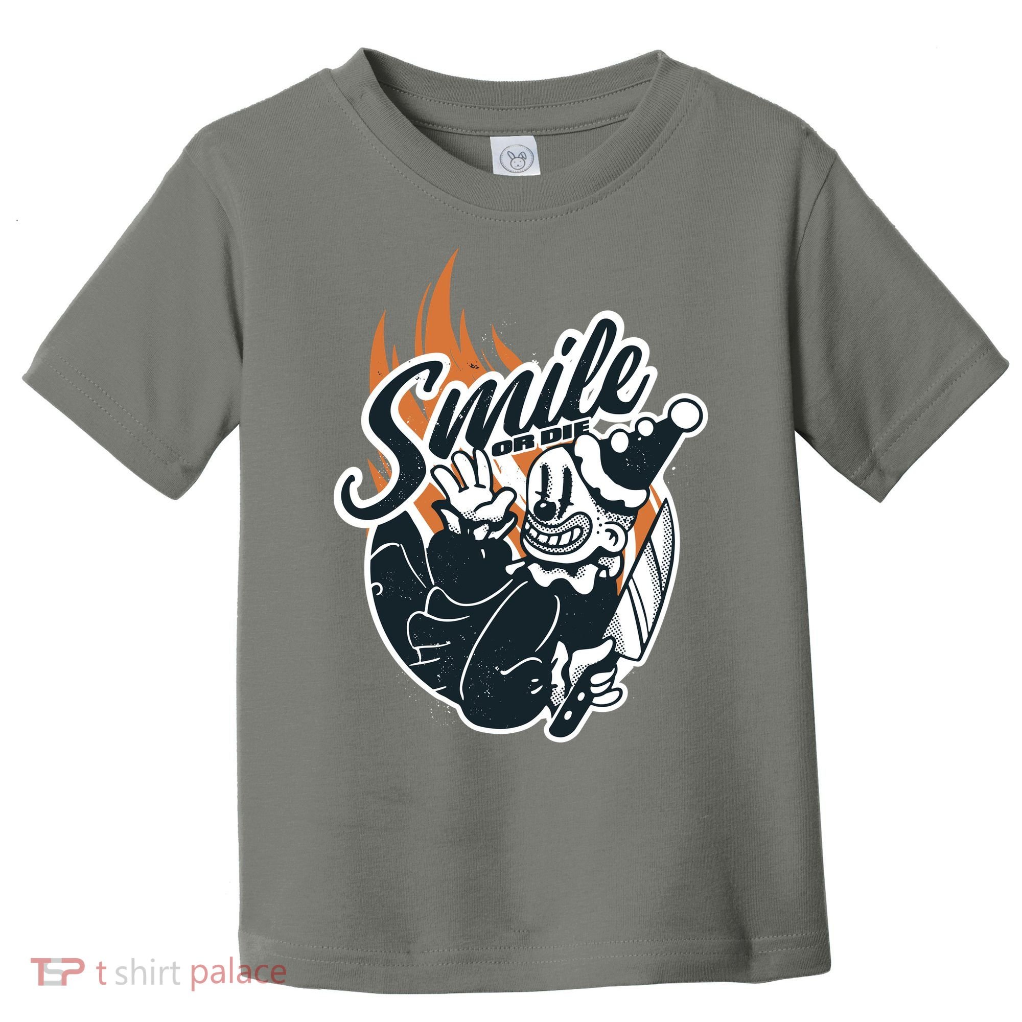 Smile Or Die Scary Clown Halloween Toddler T-Shirt