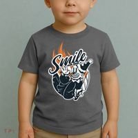 Smile Or Die Scary Clown Halloween Toddler T-Shirt thumb 2