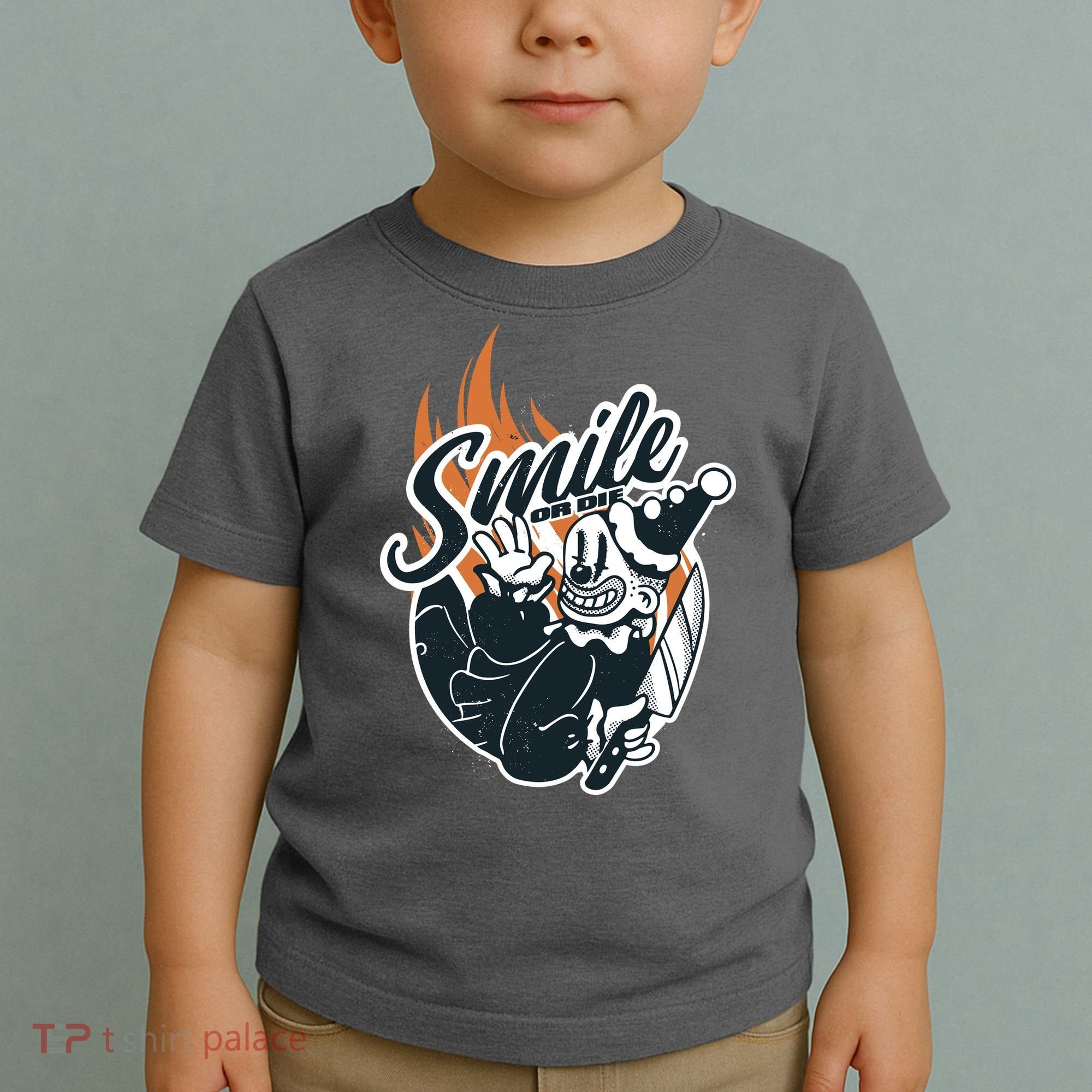 Smile Or Die Scary Clown Halloween Toddler T-Shirt