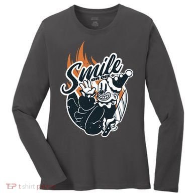 Smile Or Die Scary Clown Halloween Women's Long Sleeve Shirt