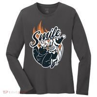 Smile Or Die Scary Clown Halloween Women's Long Sleeve Shirt thumb 0
