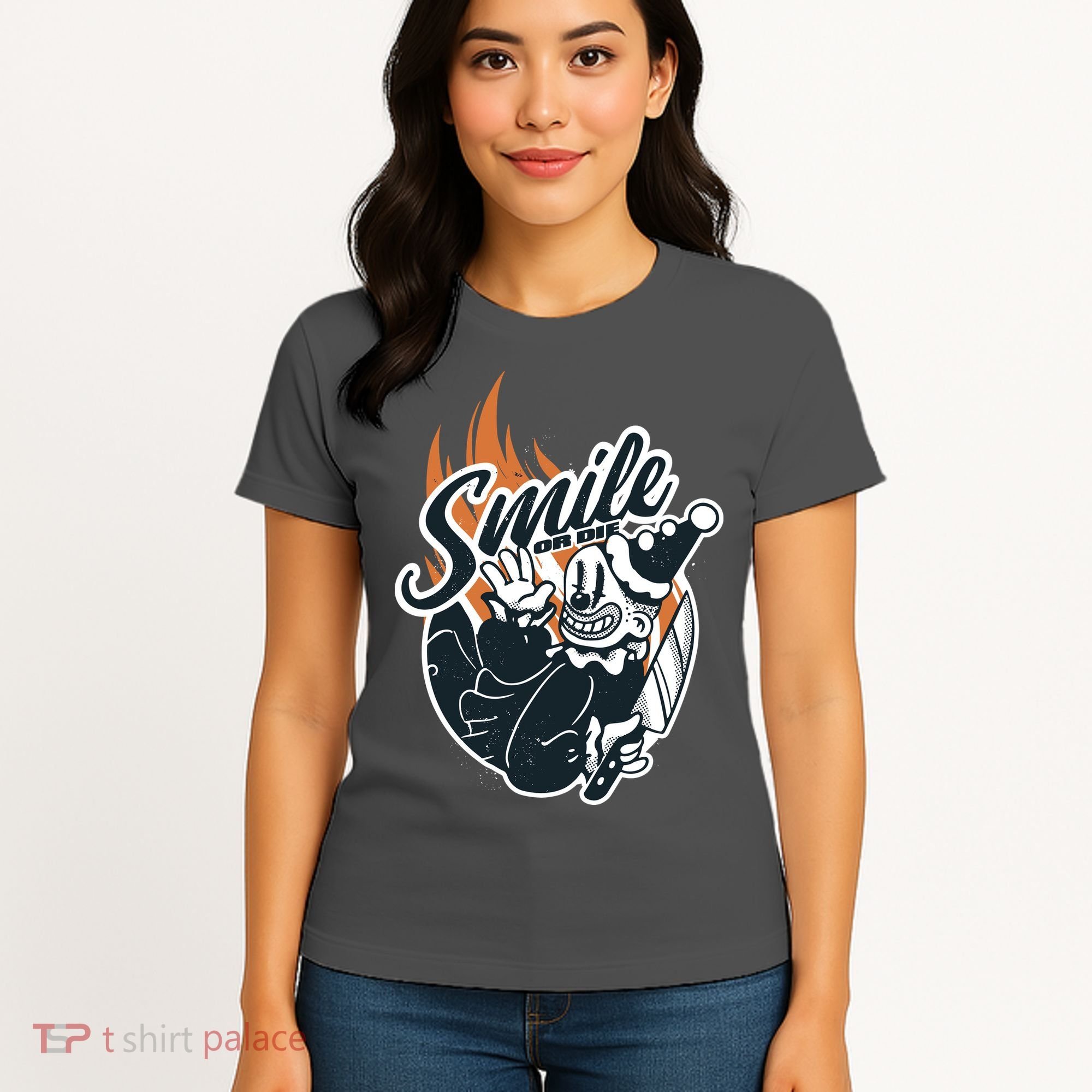 Smile Or Die Scary Clown Halloween Women's T-Shirt