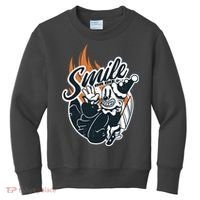 Smile Or Die Scary Clown Halloween Kids Sweatshirt thumb 0