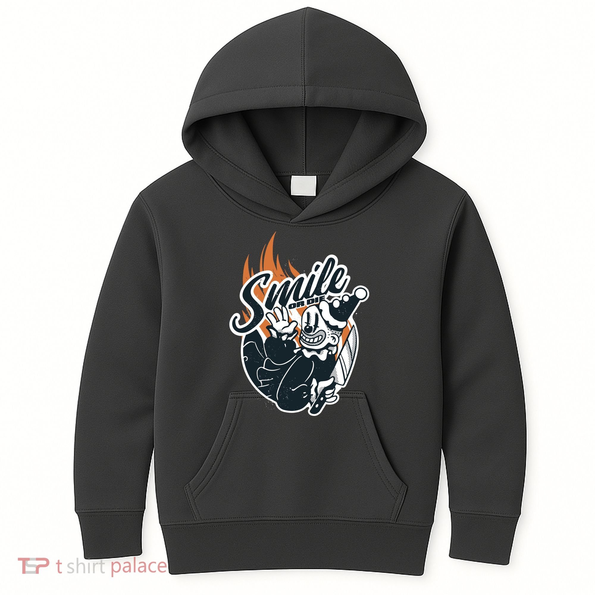 Smile Or Die Scary Clown Halloween Kids Hoodie