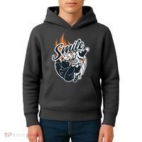 Smile Or Die Scary Clown Halloween Kids Hoodie thumb 4