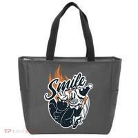 Smile Or Die Scary Clown Halloween Tote Bag thumb 0