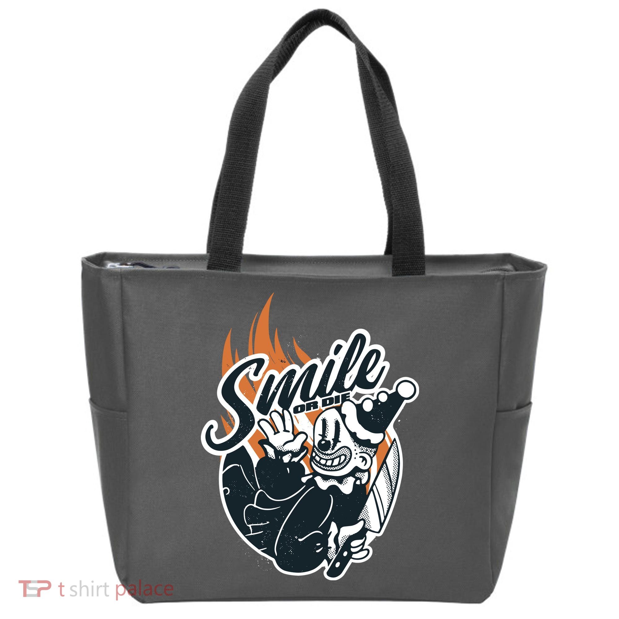 Smile Or Die Scary Clown Halloween Tote Bag