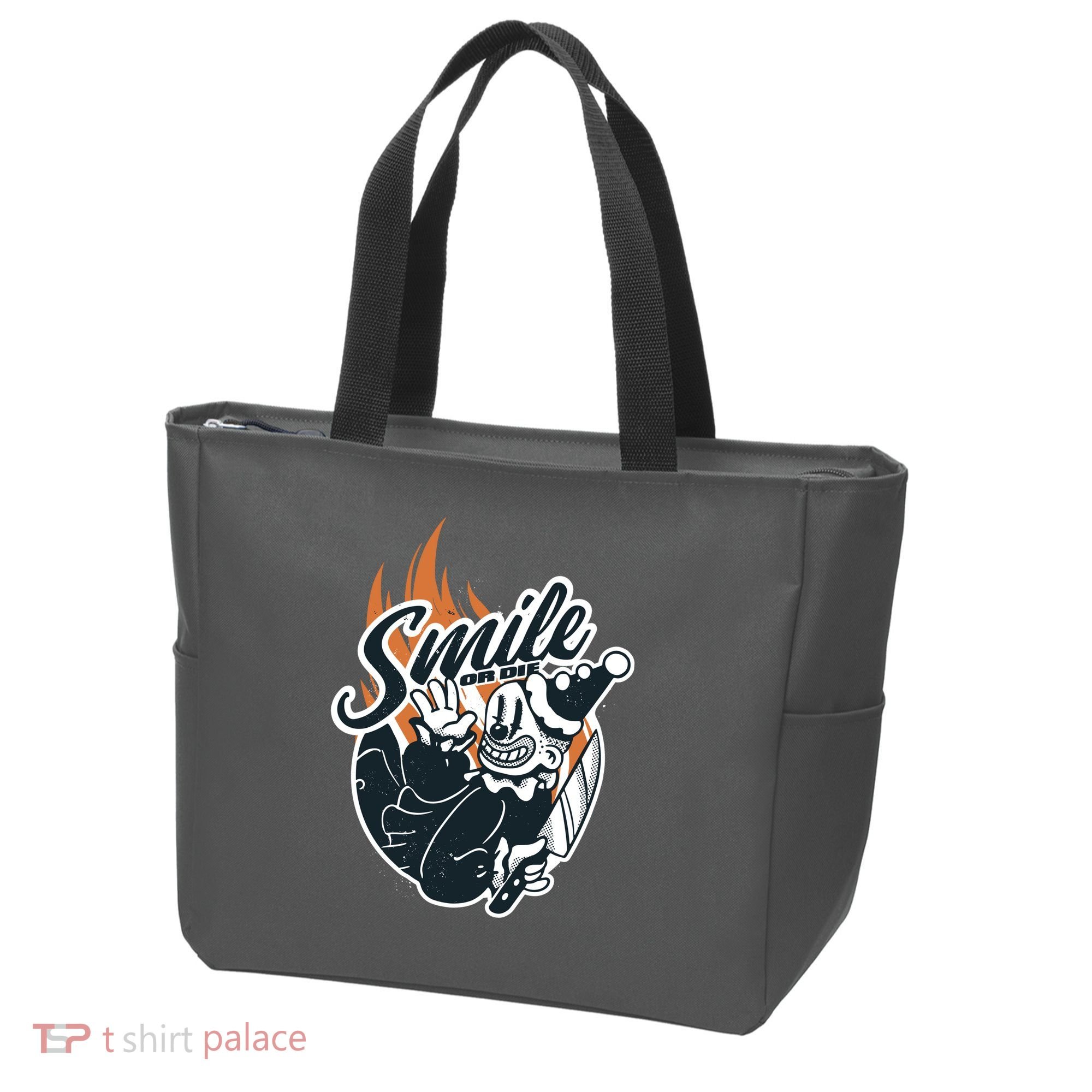 Smile Or Die Scary Clown Halloween Tote Bag