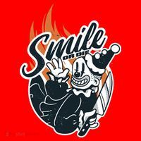 Smile Or Die Scary Clown Halloween Santa Hat thumb 1