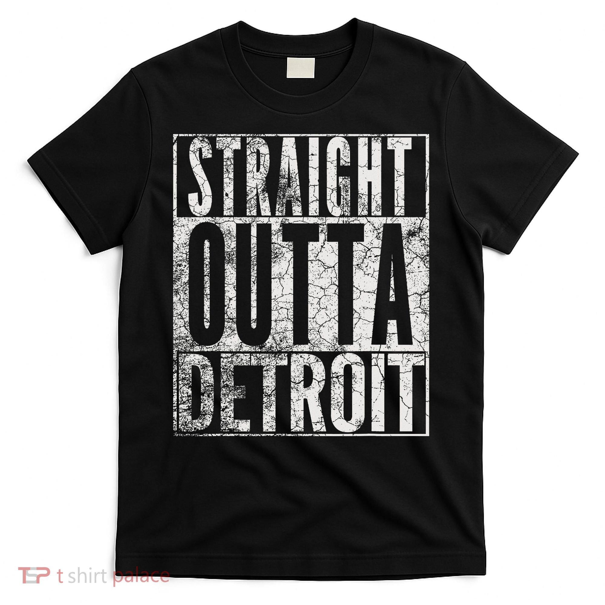 Straight Outta Detroit Michigan Vintage Gift T-Shirt