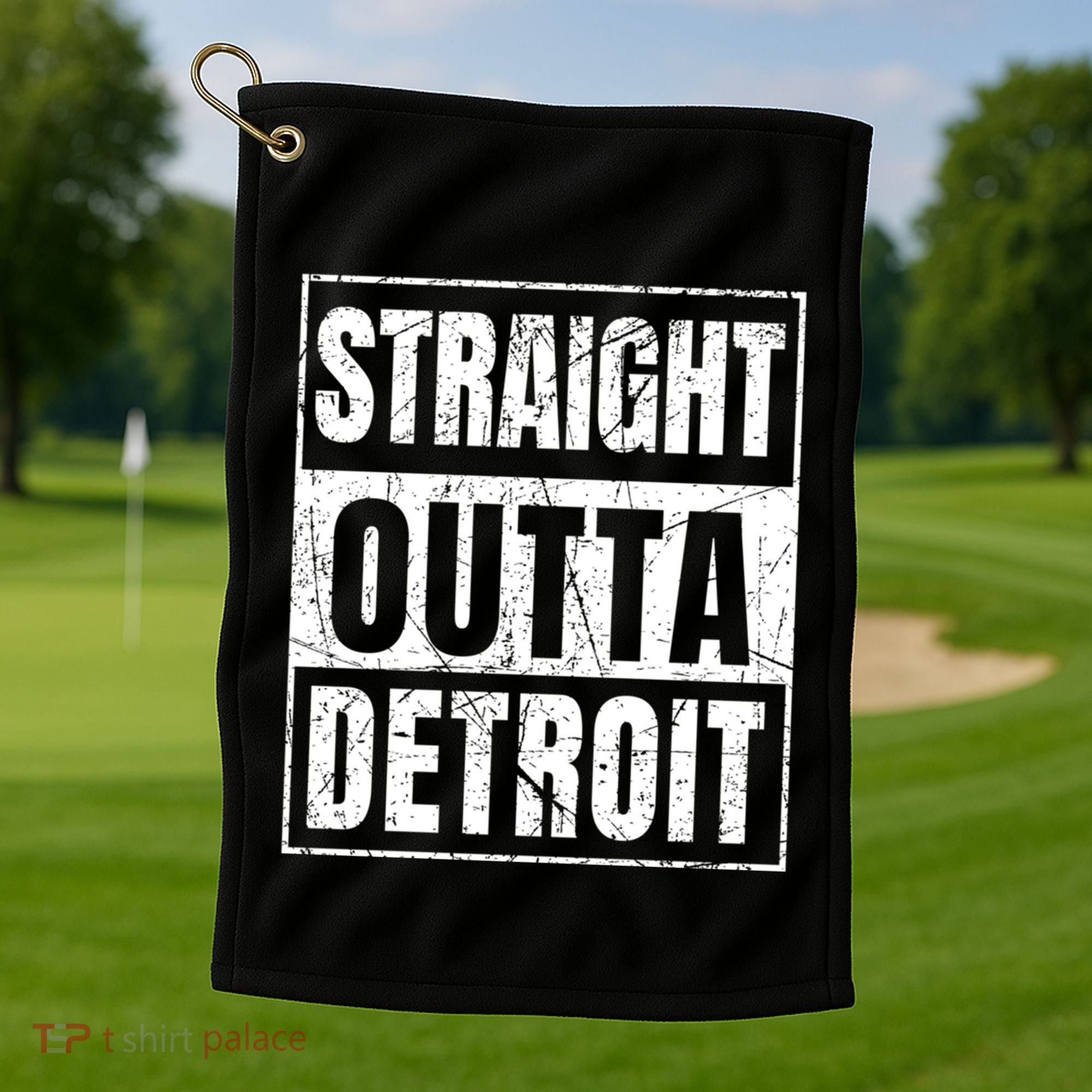 Straight Outta Detroit Michigan Great Gift Golf Towel