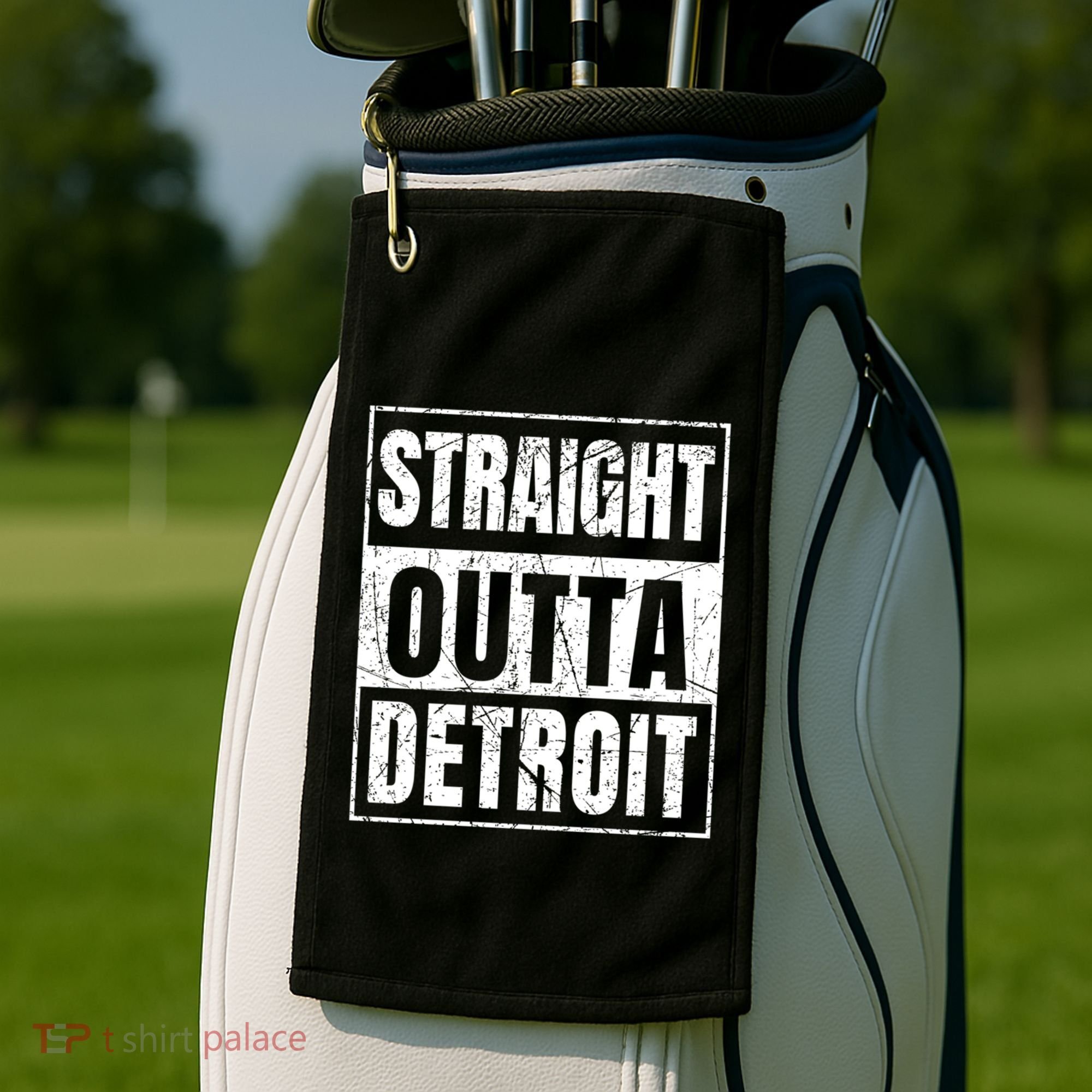 Straight Outta Detroit Michigan Great Gift Golf Towel