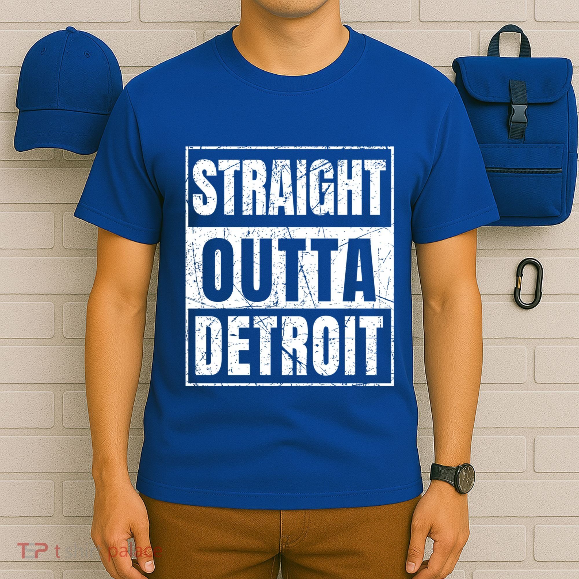 Straight Outta Detroit Michigan Great Gift T-Shirt