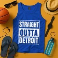 Straight Outta Detroit Michigan Great Gift Tank Top thumb 4