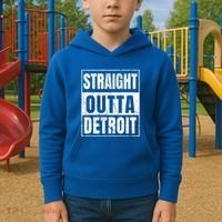 Straight Outta Detroit Michigan Great Gift Kids Hoodie thumb 2