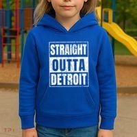 Straight Outta Detroit Michigan Great Gift Kids Hoodie thumb 3