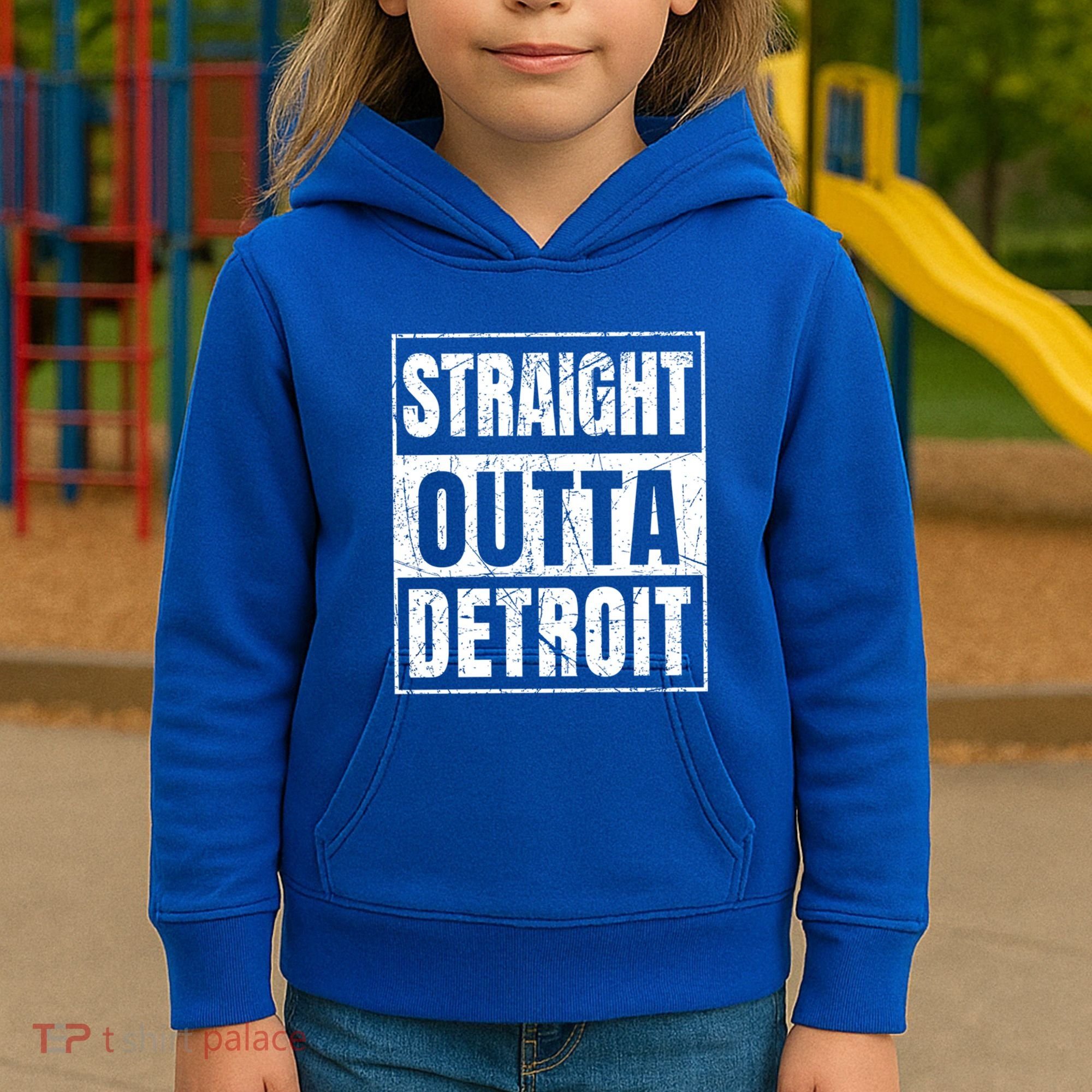 Straight Outta Detroit Michigan Great Gift Kids Hoodie